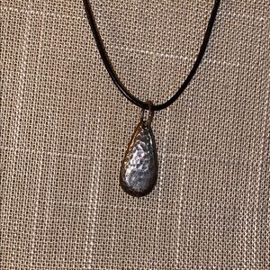 Barse 925 Silver Teardrop Pendant Necklace